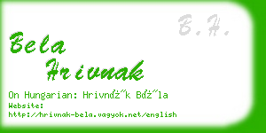 bela hrivnak business card